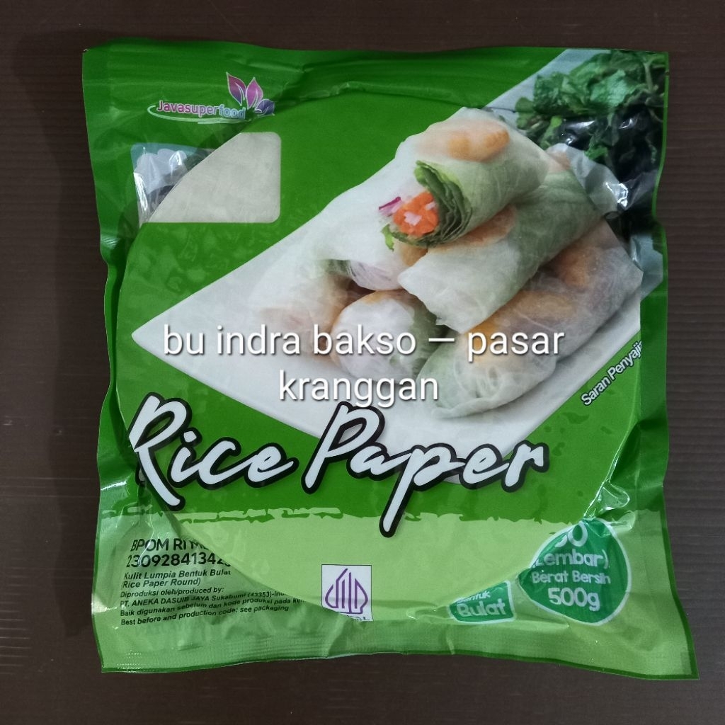 

rice paper bulat jsf isi 50 java super food vietnam spring roll round 22cm