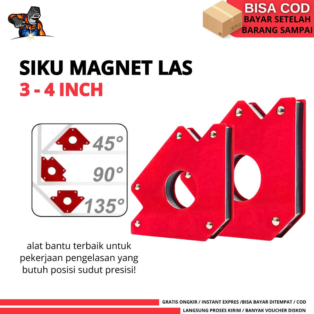 Klem Siku Magnet Siku-Siku 90 Derajat Perlengkapan Magnet Las Listrik Penentu Sudut Las Magnet yang 