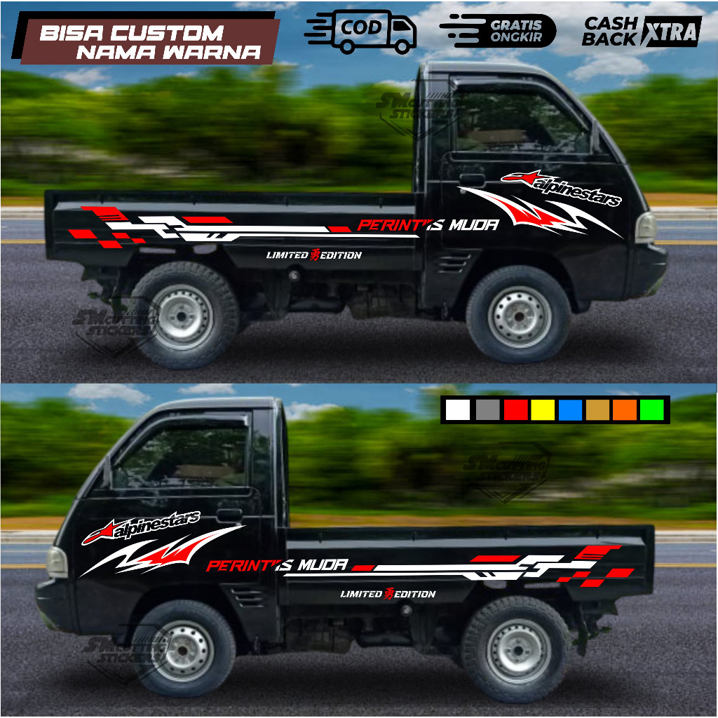 Stiker Mobil Pickup Colt T 120ss Stiker Variasi Bodi Samping Mobil Pickup Colt T, Carry, Futura dll