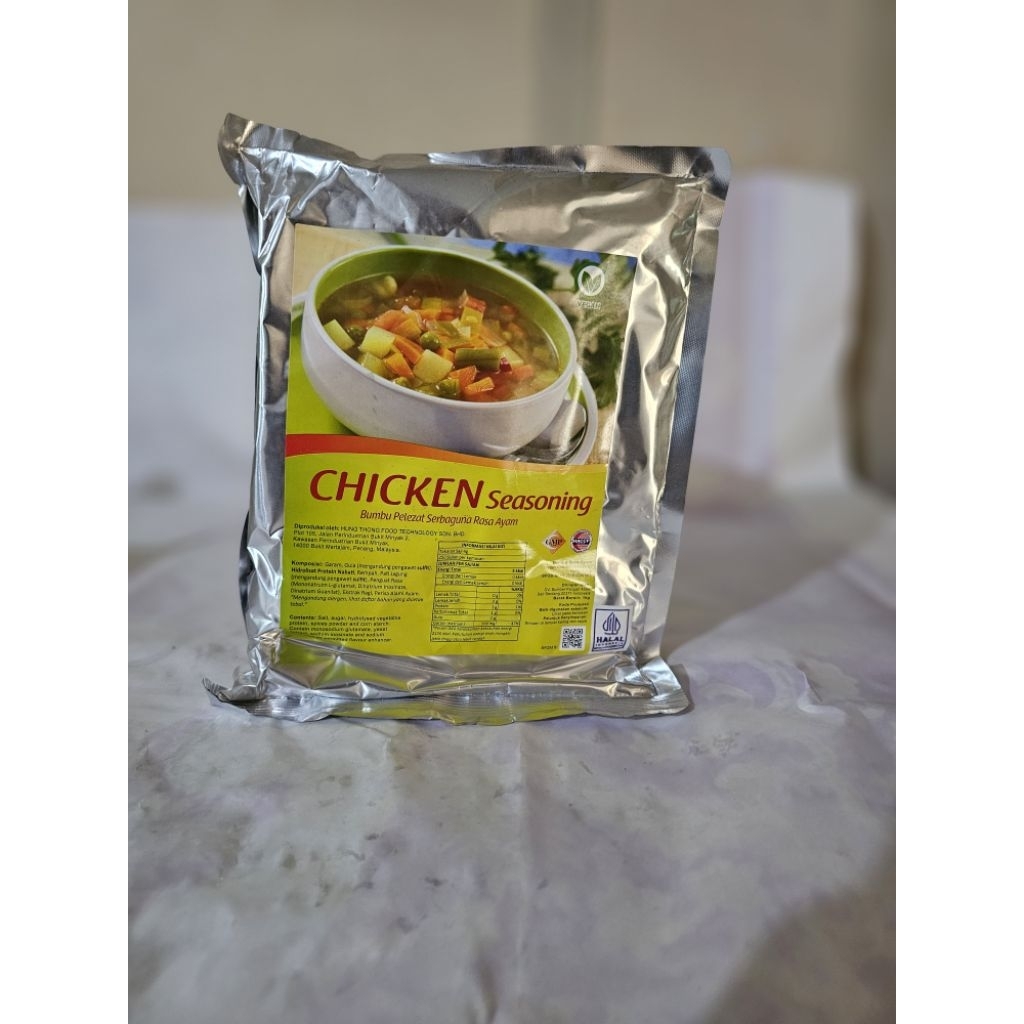 

BUMBU PENYEDAP VEGETARIAN VEGAN CHICKEN/CHICKEN SEASONING VEGETARIAN VEGAN HONG THUNG KEMASAN 1 KG/CHIKEN POWDER VEGETARIAN/SU CI FEN