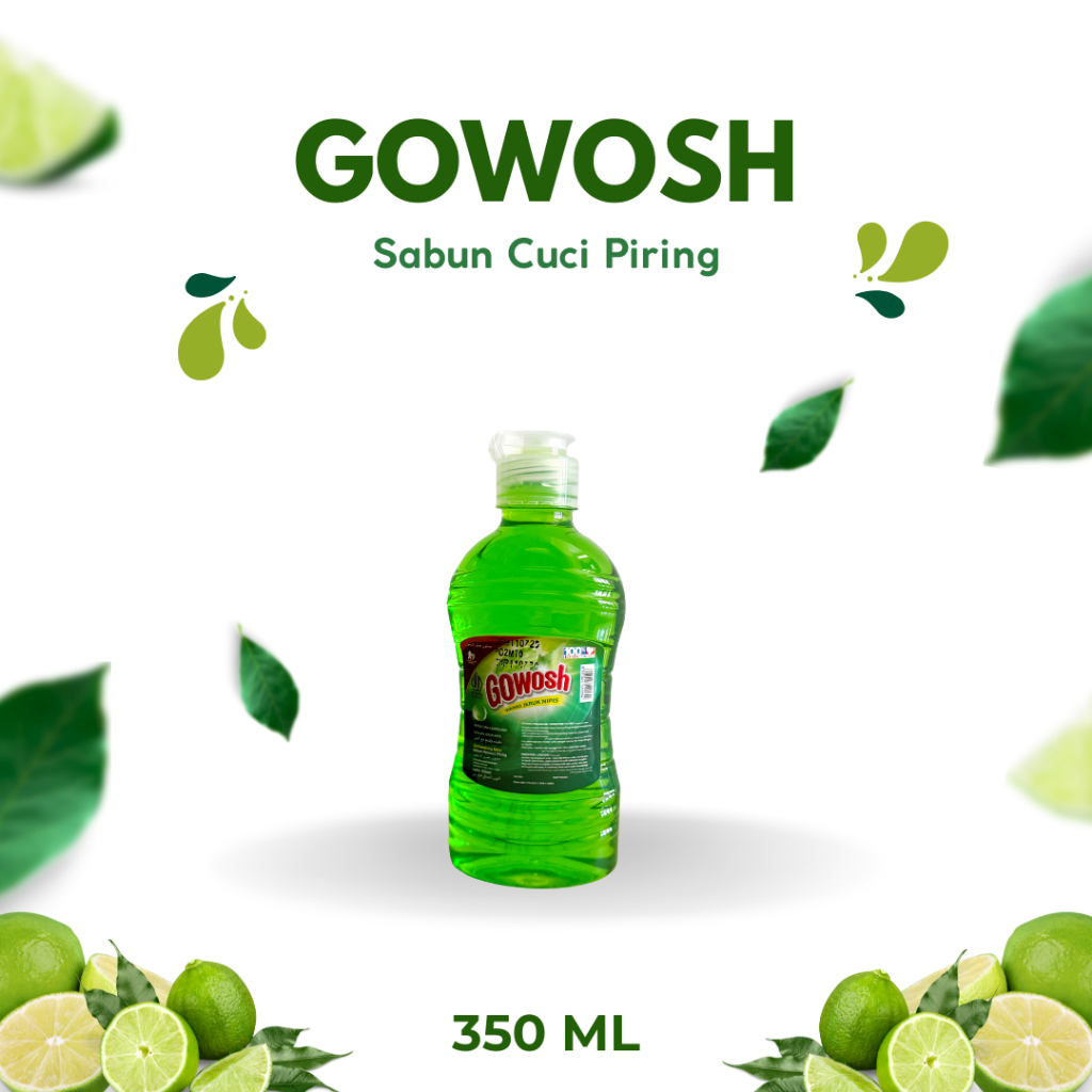 GOWOSH Sabun Cuci Piring Kemasan Botol 350ml Tutup Fliptop Bening