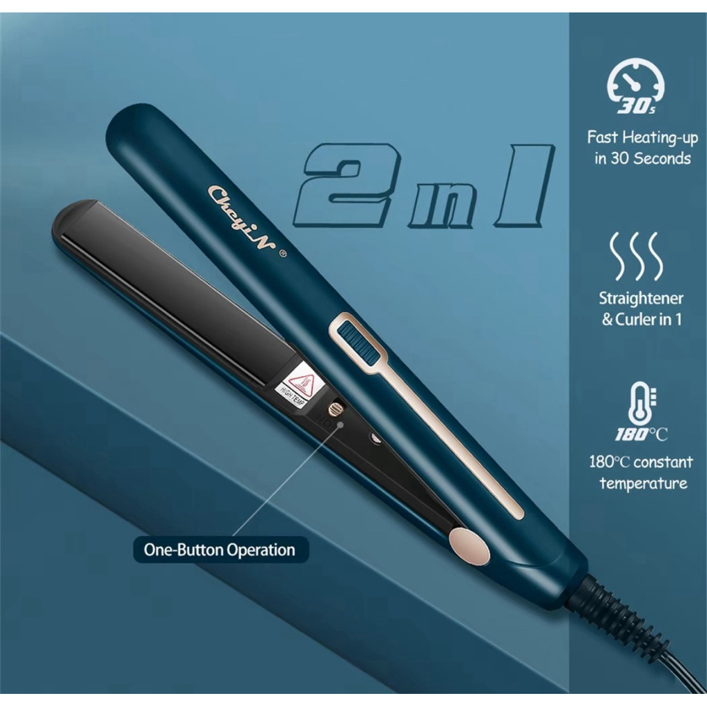CkeyiN Catokan Rambut Hair Straightener Catok Rambut Lurus Keriting 2 IN 1 Catok Curly