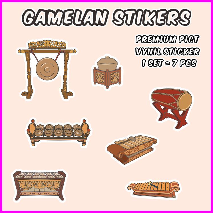 

[1 pack] Gamelan Stickers Cocok untuk oleh-oleh / scrapbook / Sticker Pack / Ecer - ddu-du sticker