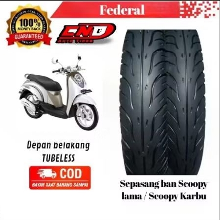 sepasang ban Scoopy lama Scoopy karbu merk Federal tubles