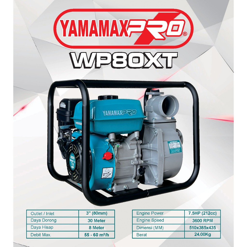 Pompa Bensin WP80XT YAMAMAX - Output 3 Inch / Alkon / Pompa Irigasi / Pompa Pengairan Sawah 3" YAMAM