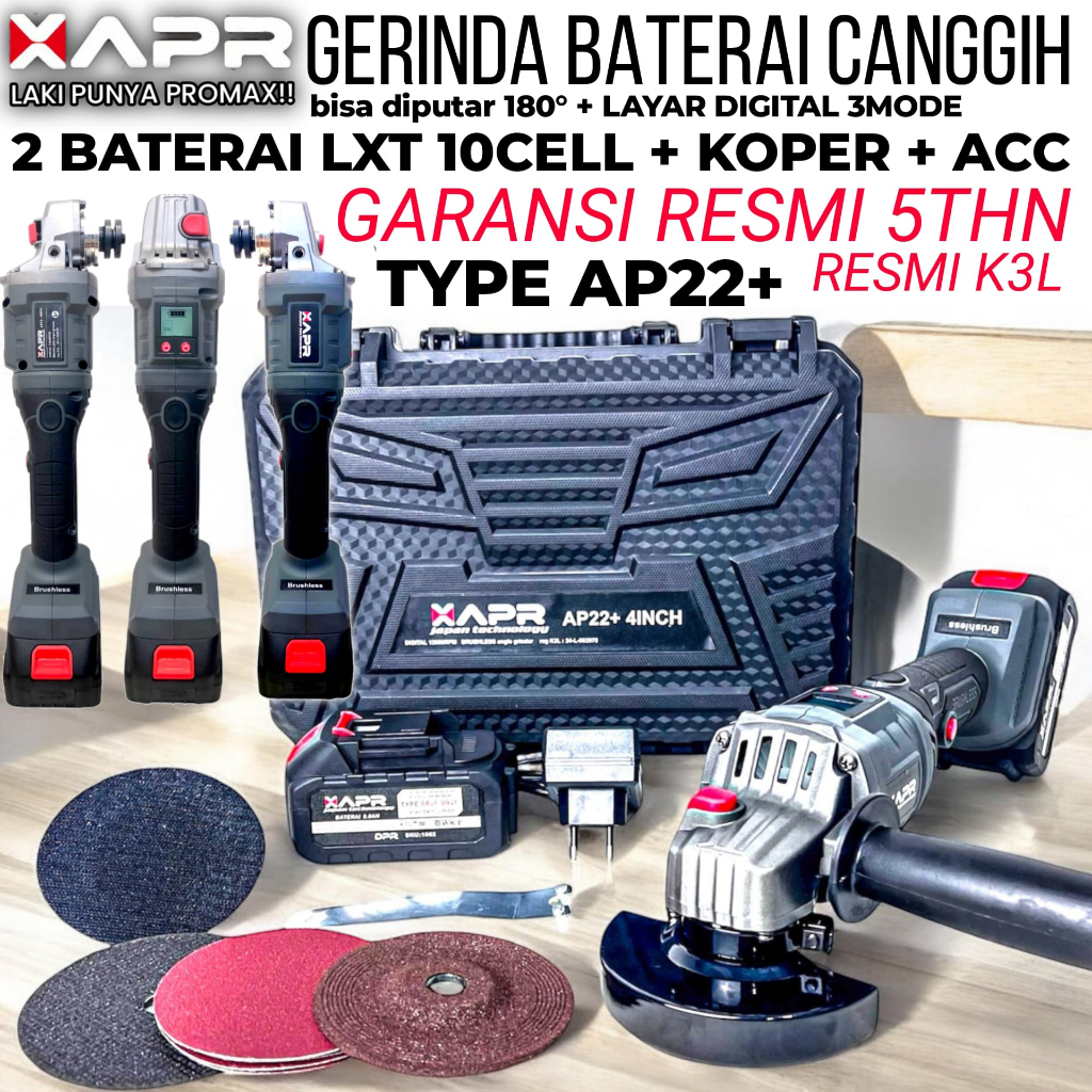 Uddjaya_ Mesin Gerinda Apr Semua Type Variable Speed Fullset Gerinda Baterai Dan Listrik 12000Rpm
