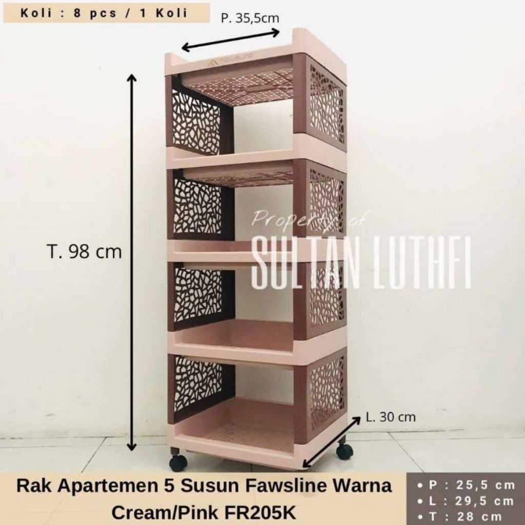 YN197 Rak plastik fawsline 5 susun