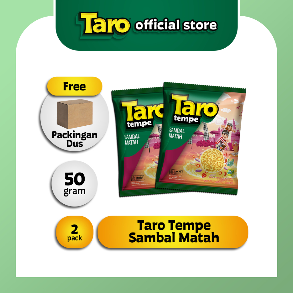 

TARO Tempe Sambal Matah 50g 2 pcs Snack Ringan
