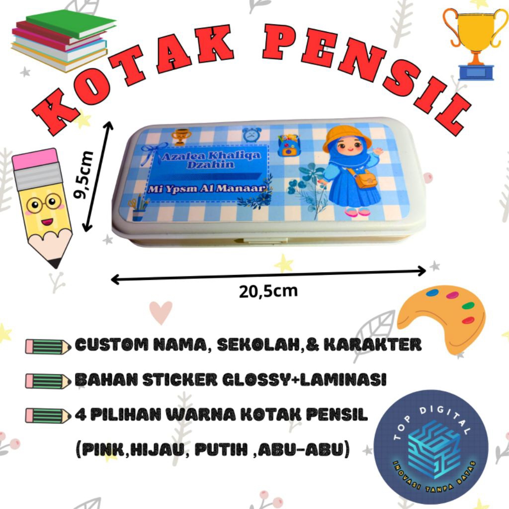 

Kotak Pensil Custom Aestetik lucu menarik bisa request Nama,Nama Sekolah