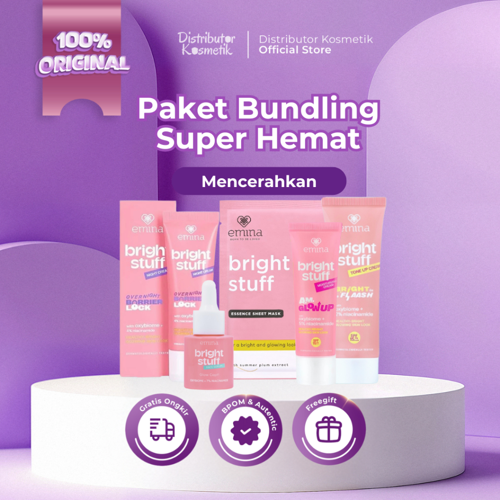 [ AGEN RESMI ] ( 5in1 ) EMINA Bright Stuff Paket Bundling | Paket Skincare Remaja - Original BPOM