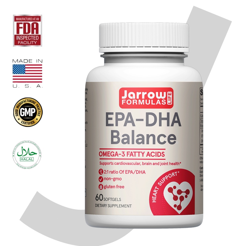 Jarrow FORMULAS EPA-DHA,meningkatkan fokus dan daya ingat 60 kapsul