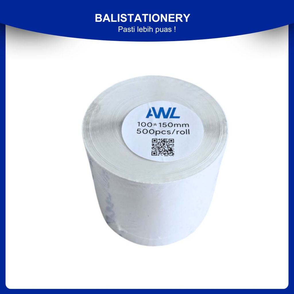 

Kertas label thermal stiker barcode 100x150mm isi 500 pcs roll resi termal 100x150 / label thermal 100x150