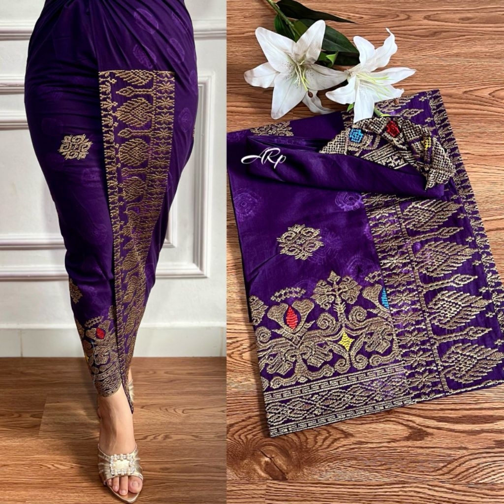 SET couple Bordir Songket Kamen Bordir Songket Jumputan| Kamen Bali Lembaran