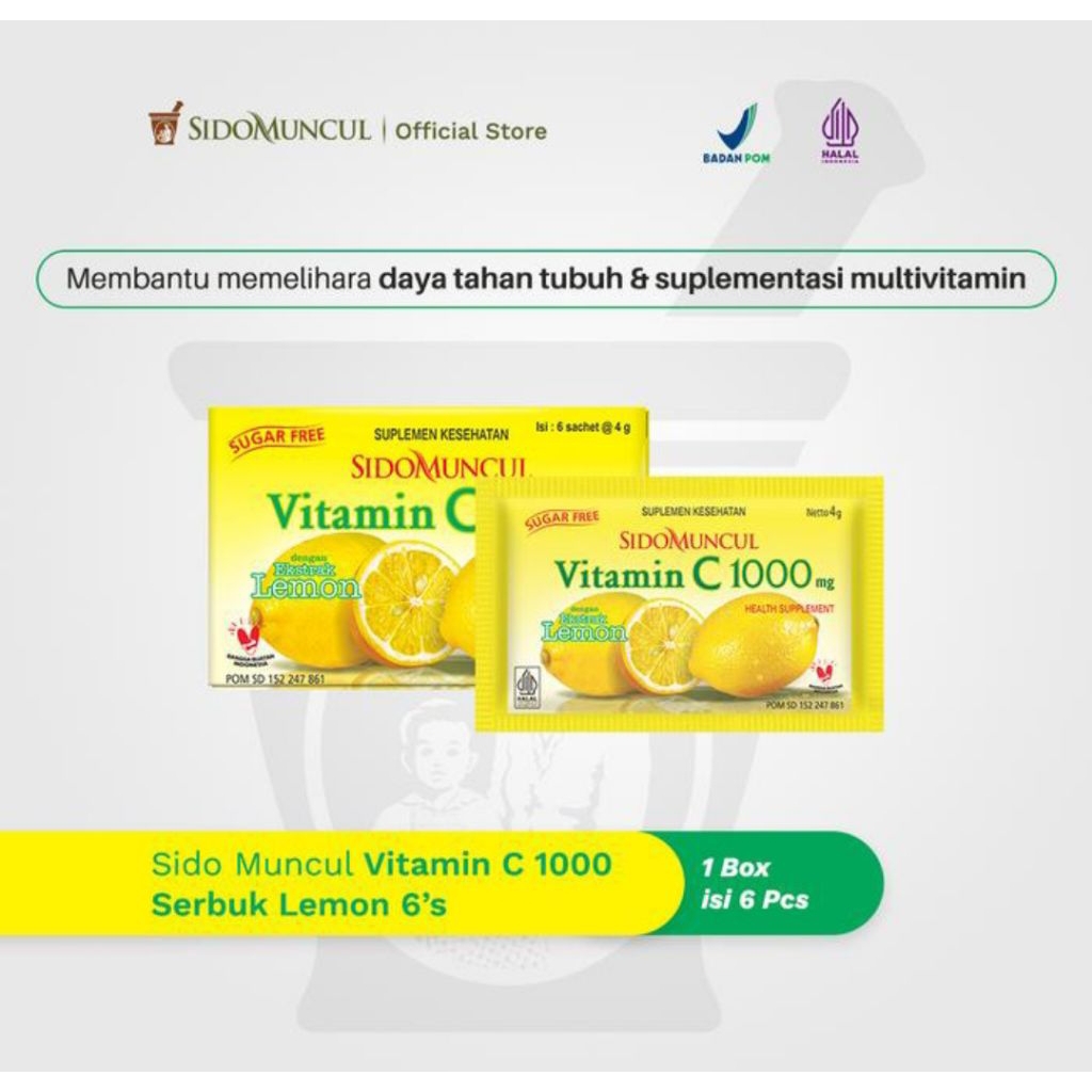 

Sido Muncul Vitamin C 1000 Serbuk Lemon 6’s