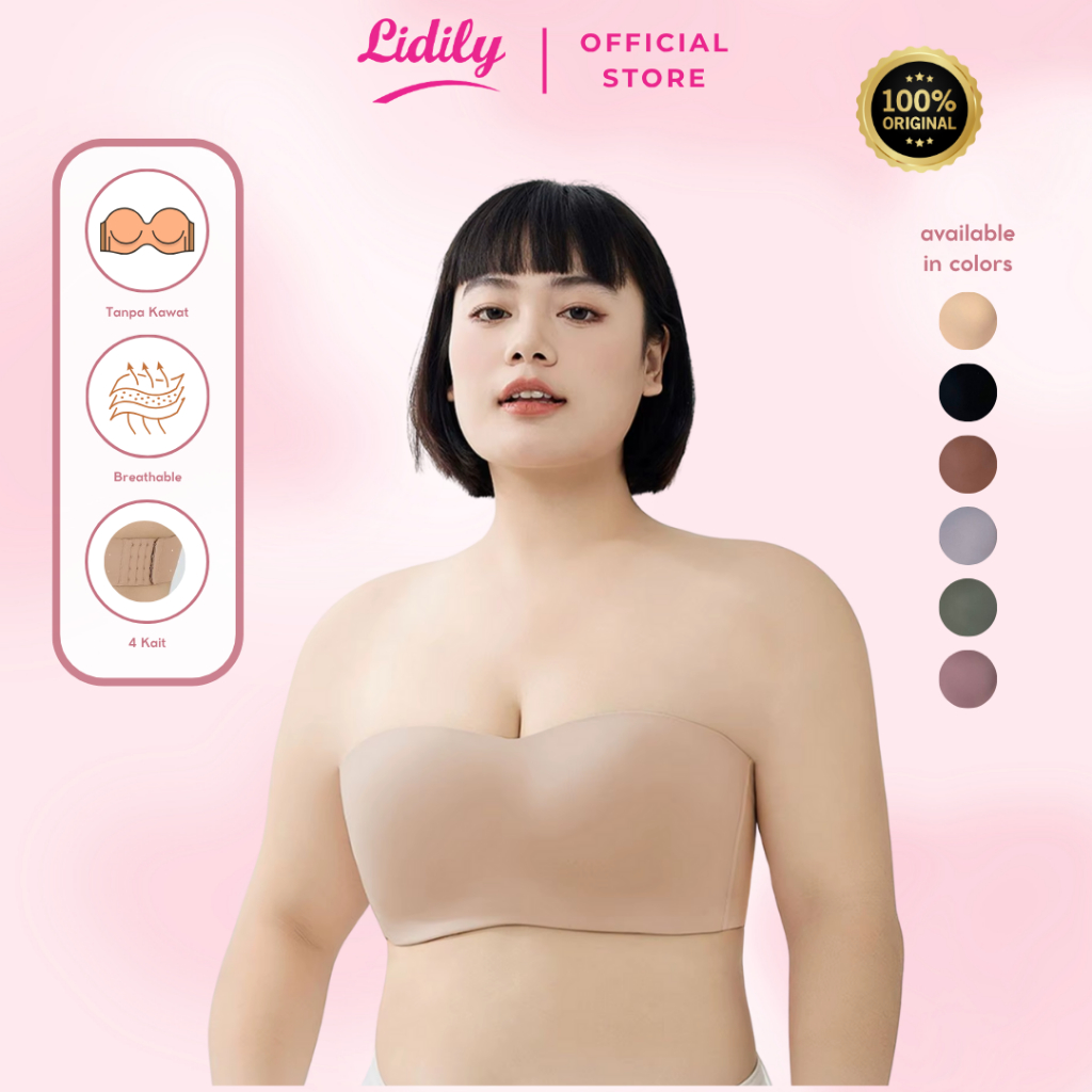 LIDILY - BH Tanpa Kawat Seamless Bra Tali Bisa Dilepas | LIDILY BH RN007 Ukuran 34-40 Cup B Padding