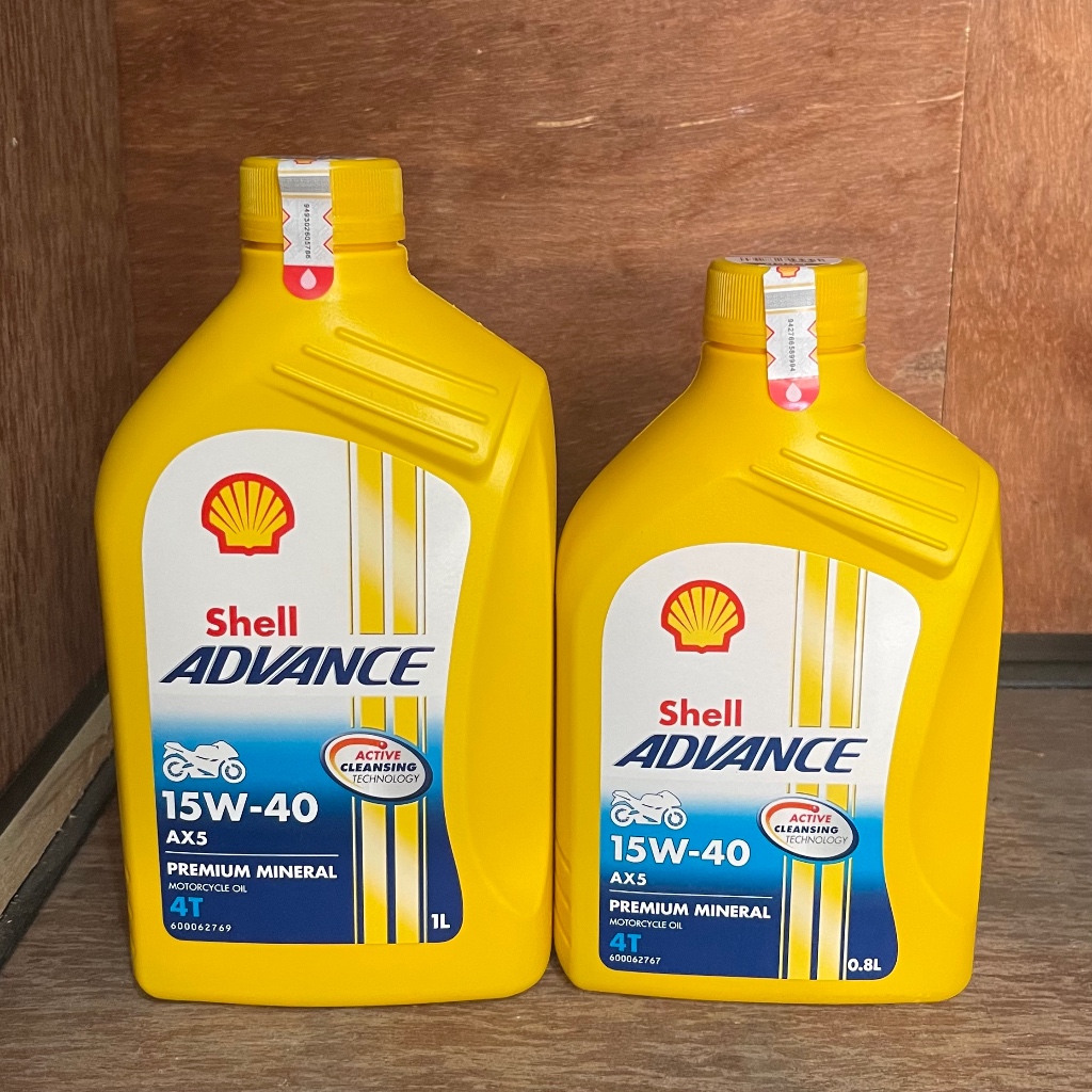 OLI SHELL AX5 15W-40 4T PREMIUM MINERAL OLI MOTOR 0.8L & 1Liter