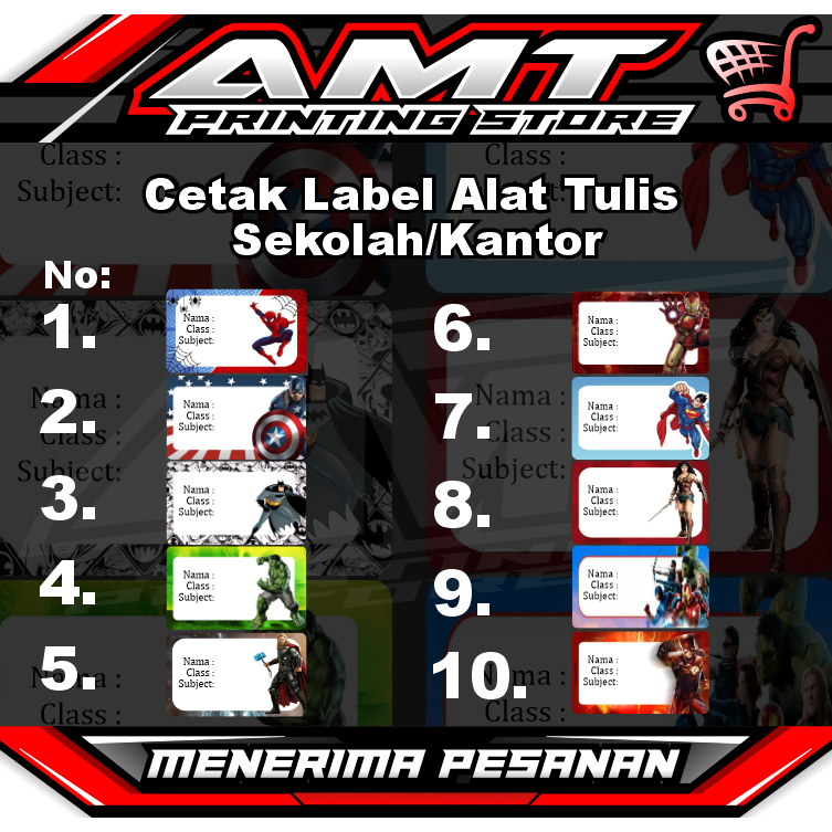 

Stiker Label Buku Pelajaran/Design Bisa Custome/Request -Stiker Harga Lembaran /(1Lembar Isi 10 Pcs Lebih)