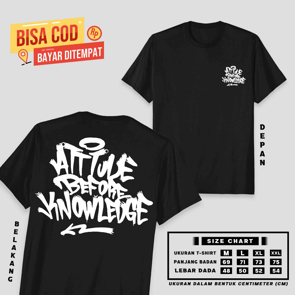 MDFK Attitude Graffiti T Shirt (Black) 24S Cotton LOKALO