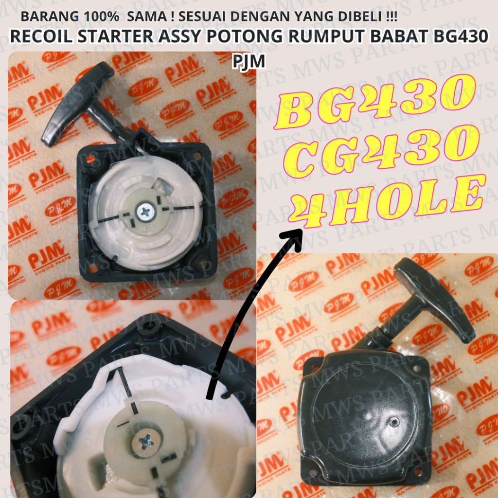 RECOIL STARTER ASSY BG430 4HOLE KAP ENGKOL 4LUBANG ENGKOLAN CAP ENGKOL RECOIL STARTER TARIKAN ENGKOL