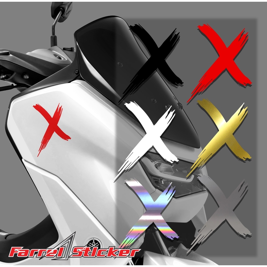 

Sticker logo X Stiker cutting huruf silang X