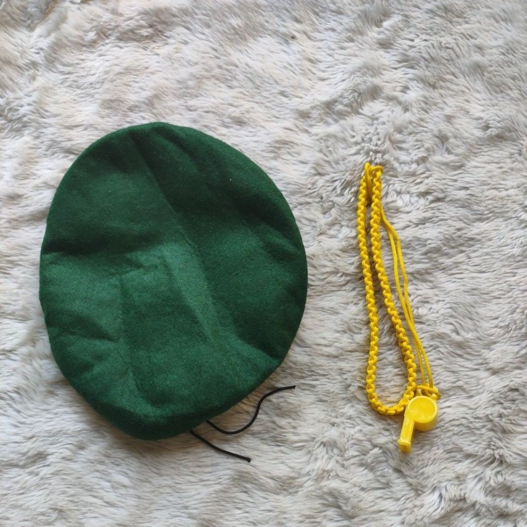 Topi Baret Flanel /Hijau Botol Anak