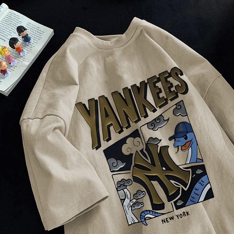 TINY Tshirt Oversize Baju Kaos Pria Distro Original 100% Tebal YANKEES ular pencetakan Gaya Amerika 