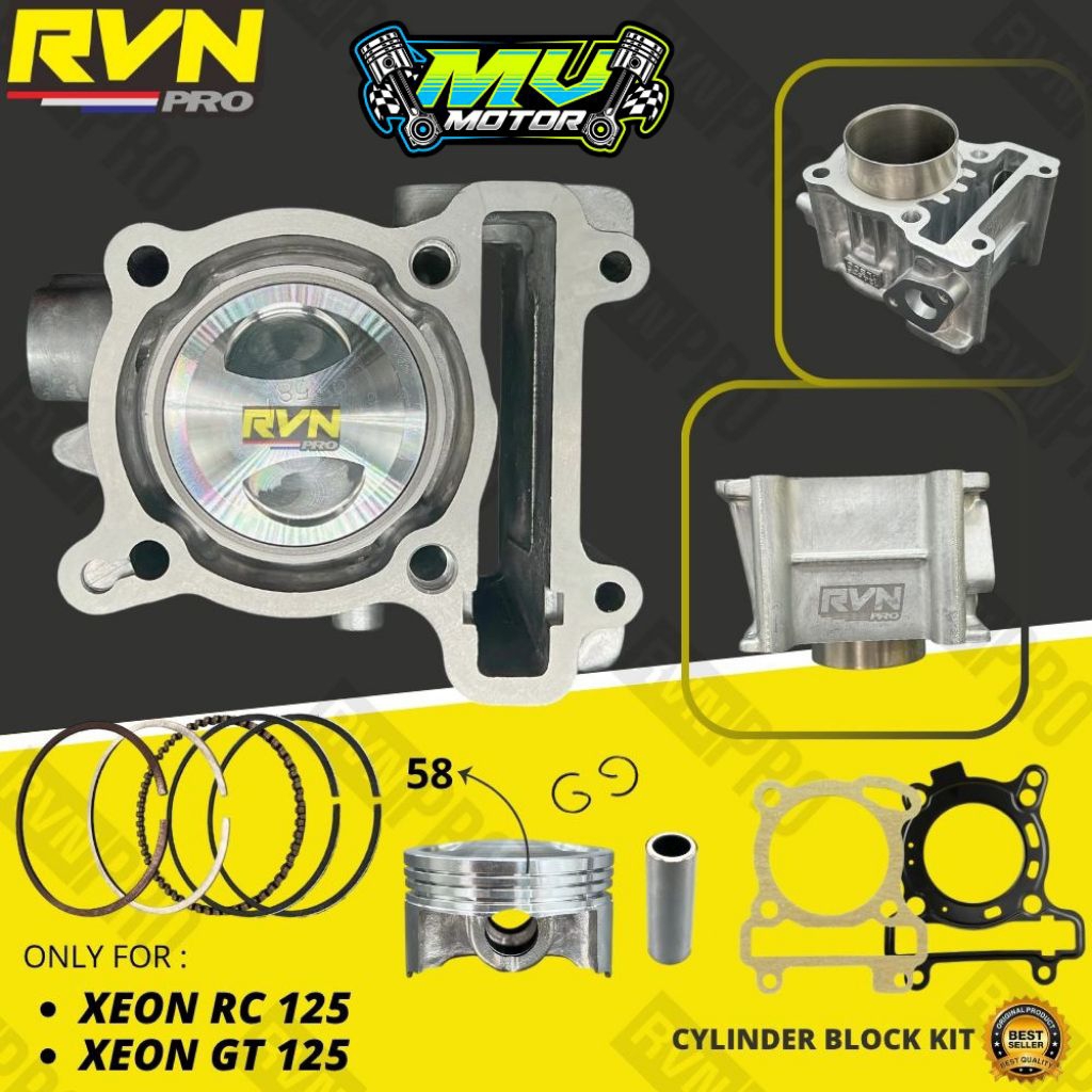 BLOK BLOCK SEHER KOMPLIT BORING ISI PISTON KIT XEON RC 125 INJEKSI XEON GT 125 INJEKSI 1LB STANDAR 5