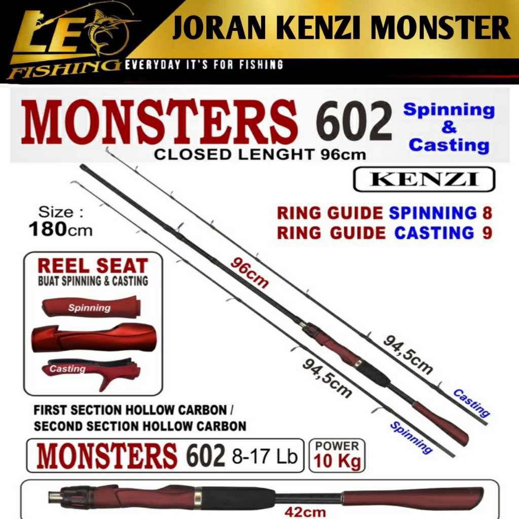 JORAN KENZI MONSTER 180CM 210CM ROD KENZI MONSTERS JORAN SPINNING TERLARIS JORAN CASTING TERLARIS