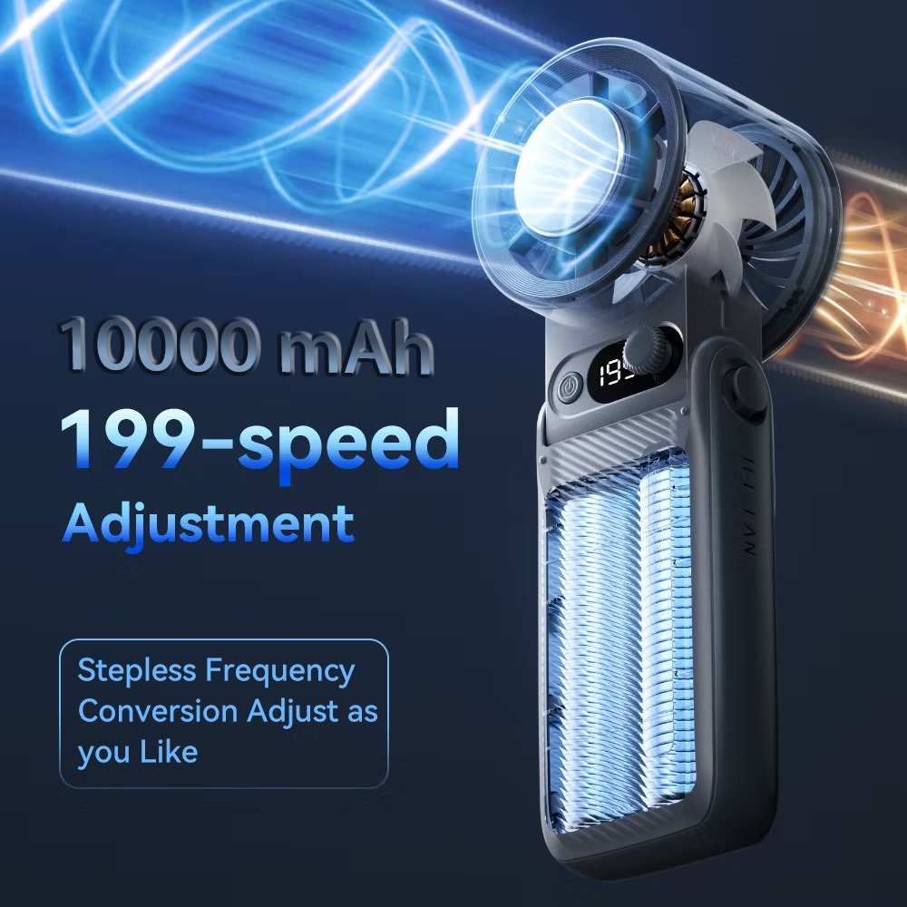 Hot Sale Prince Baterai Besar 10000 Mah Kipas Angin Portable Mini Dapat Dilipat Kipas Kencang Strong