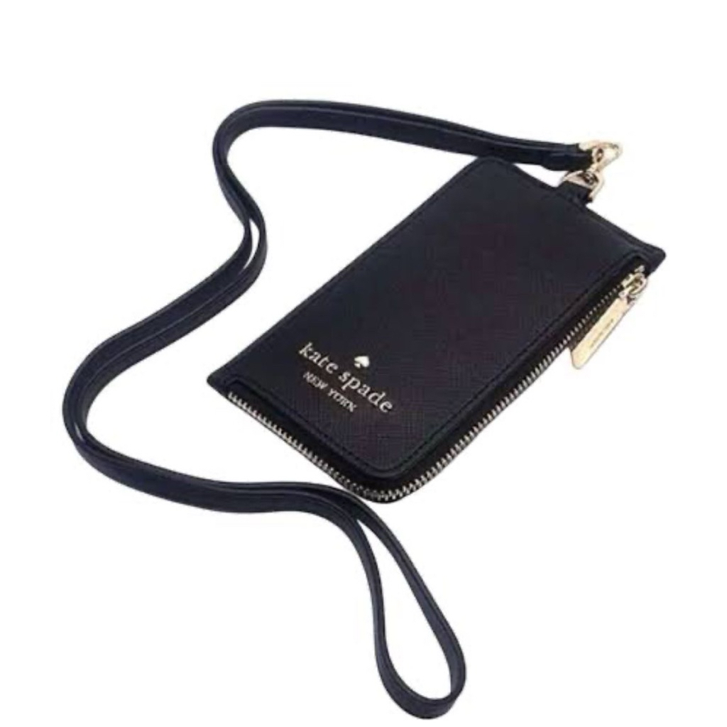 

kate spade ks madison lanyard card case black