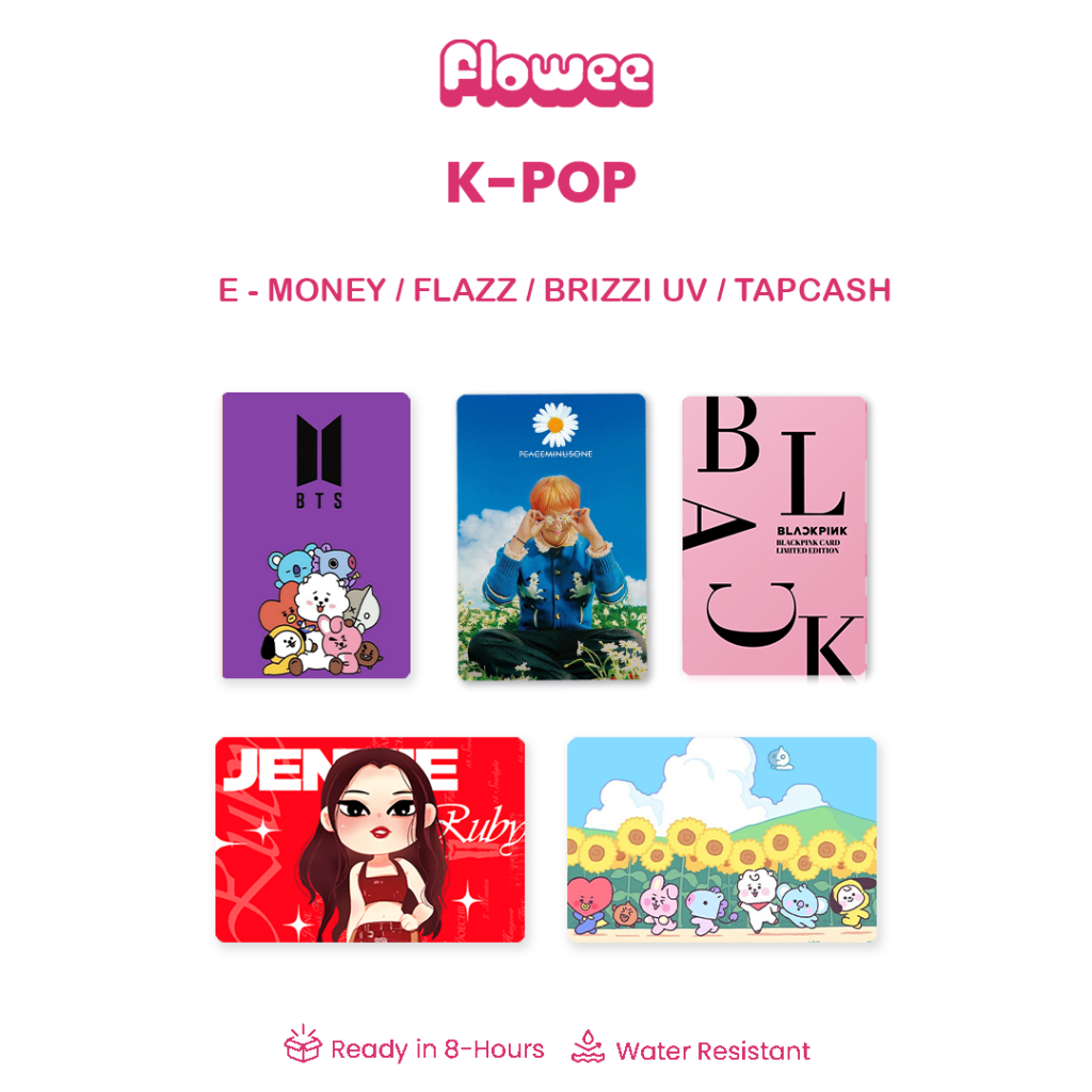 E-Money / E-Toll / Flazz / Brizzi / Tap Cash Custom Karakter KPop Korea Gdragon BTS Jennie Blackpink