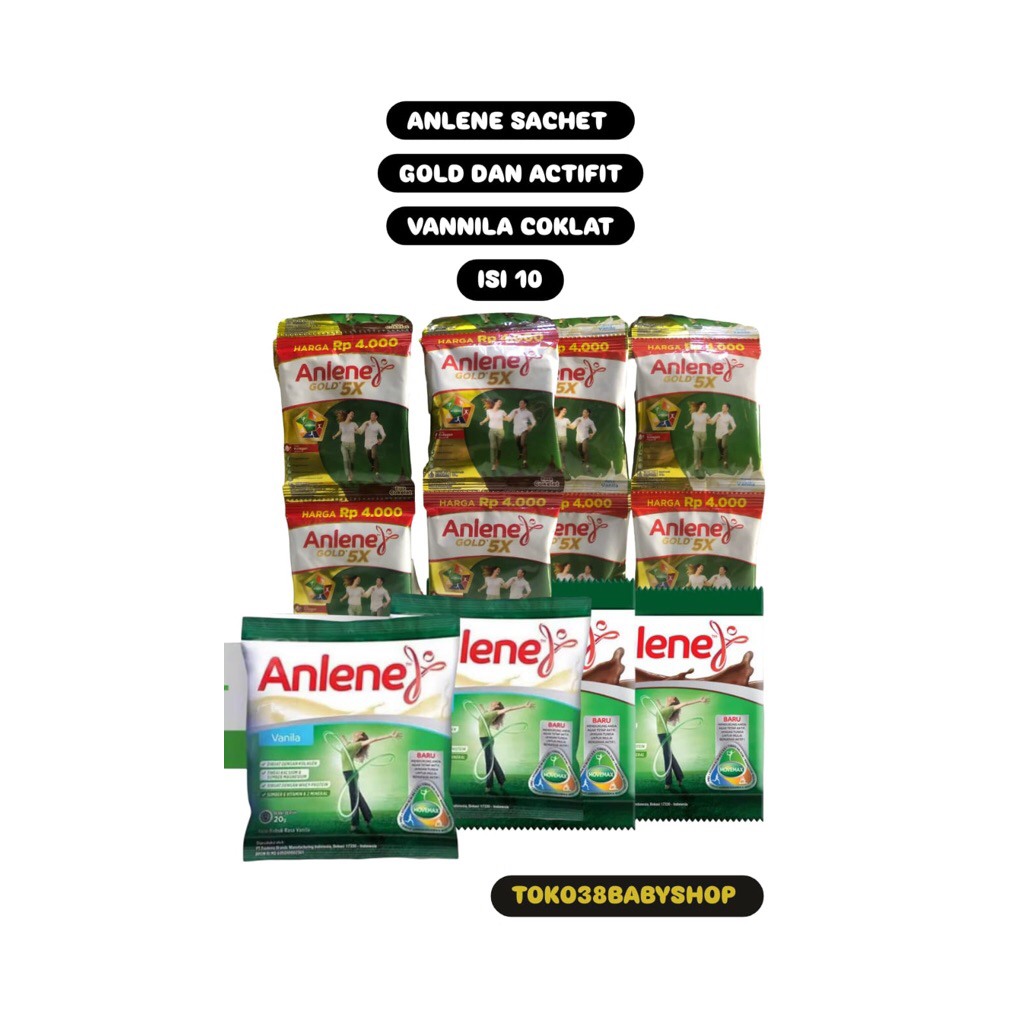 

hyk ANLENE SACHET RENCENG GOLD 25GR / ACTIFIT VANILA 20GR COKLAT 22GR (10 SACHET) EXP JUNI SEPT 2026