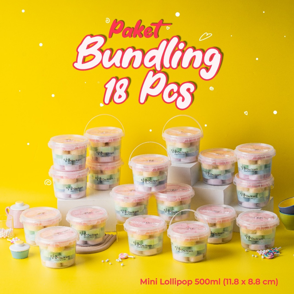 

Dalkom mini Lollipop_Paket 18Pcs / Cotton Candy / Gulali / Arum Manis
