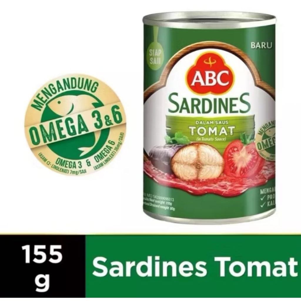 

ABC sarden saus tomat 155gr/Sarden ABC saus tomat 155gr/Sarden ABC 155gr