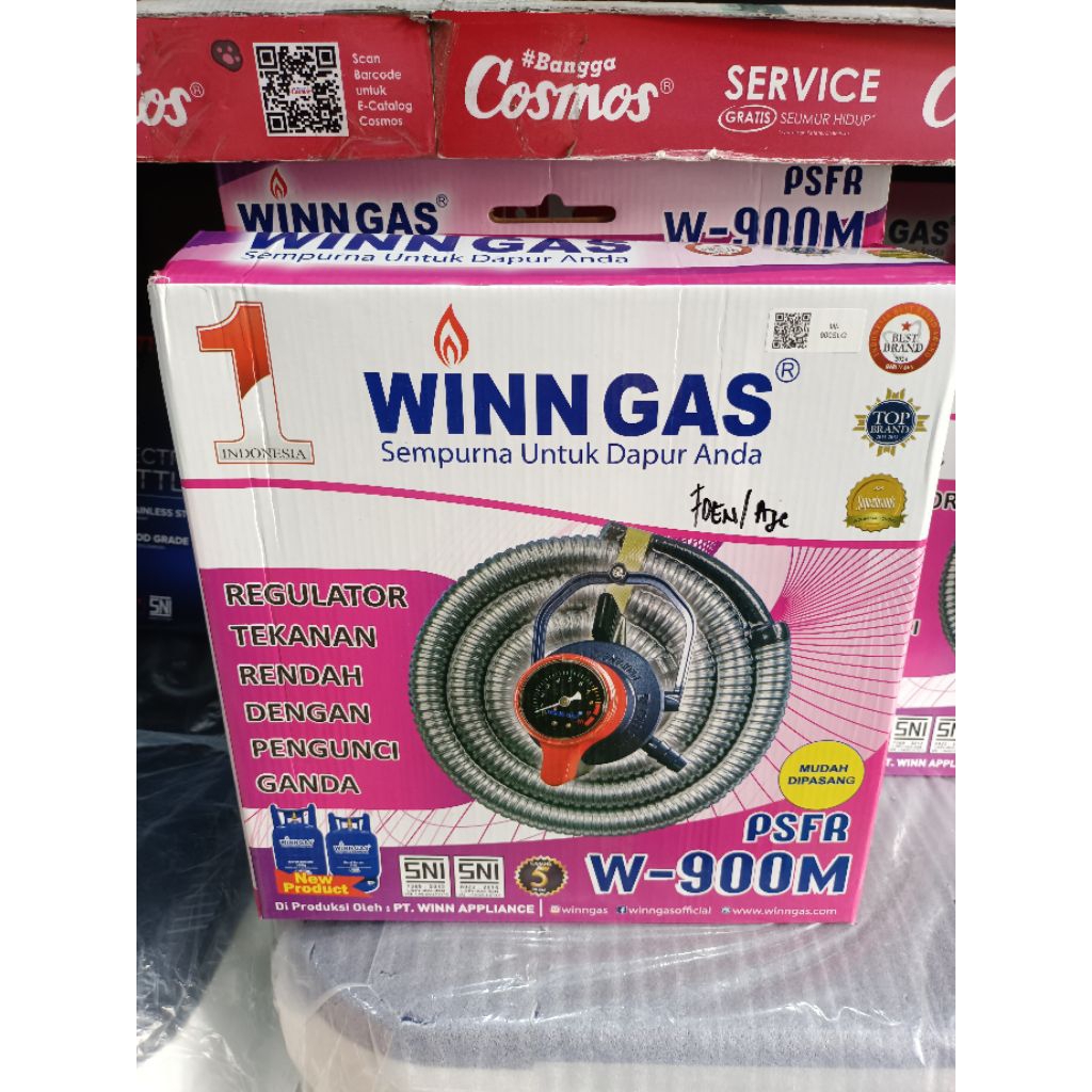 REGULATOR WINN W900M + SELANG GAS - SELANG GAS WINN PLUS REGULATOR - REGULATOR SET WINN GAS - KEPALA