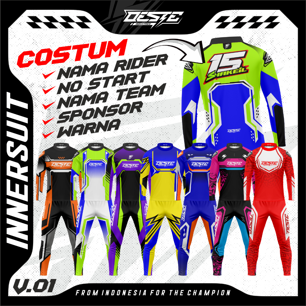 INNERSUIT CUSTOM (DEWASA)| INNERSUIT OESTE  | BAJU DALAM WEARPACK BALAP | DALEMAN WEARPACK