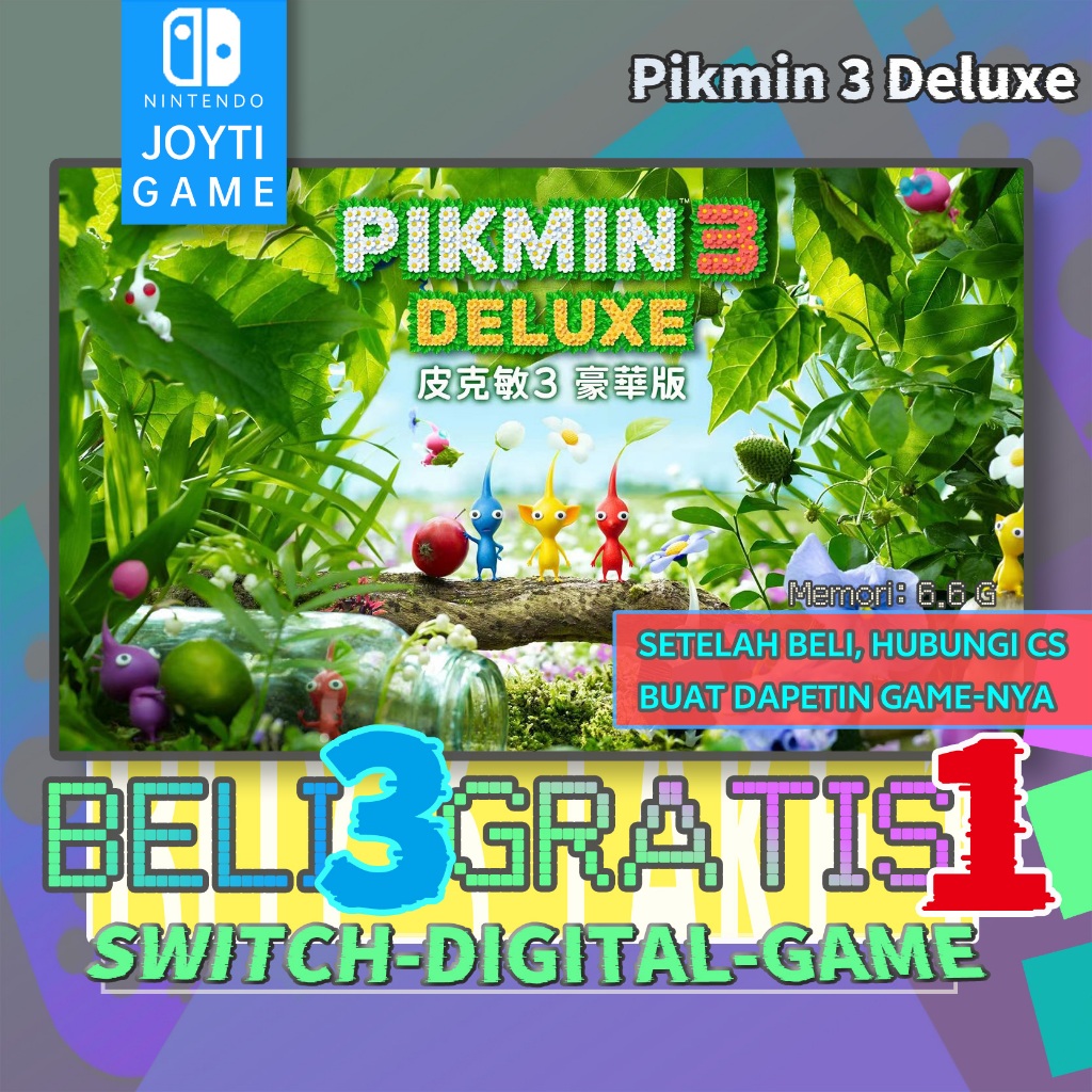 Pikmin 3 Deluxe Nintendo Switch Digital Game （BELI 3 GRATIS 1)