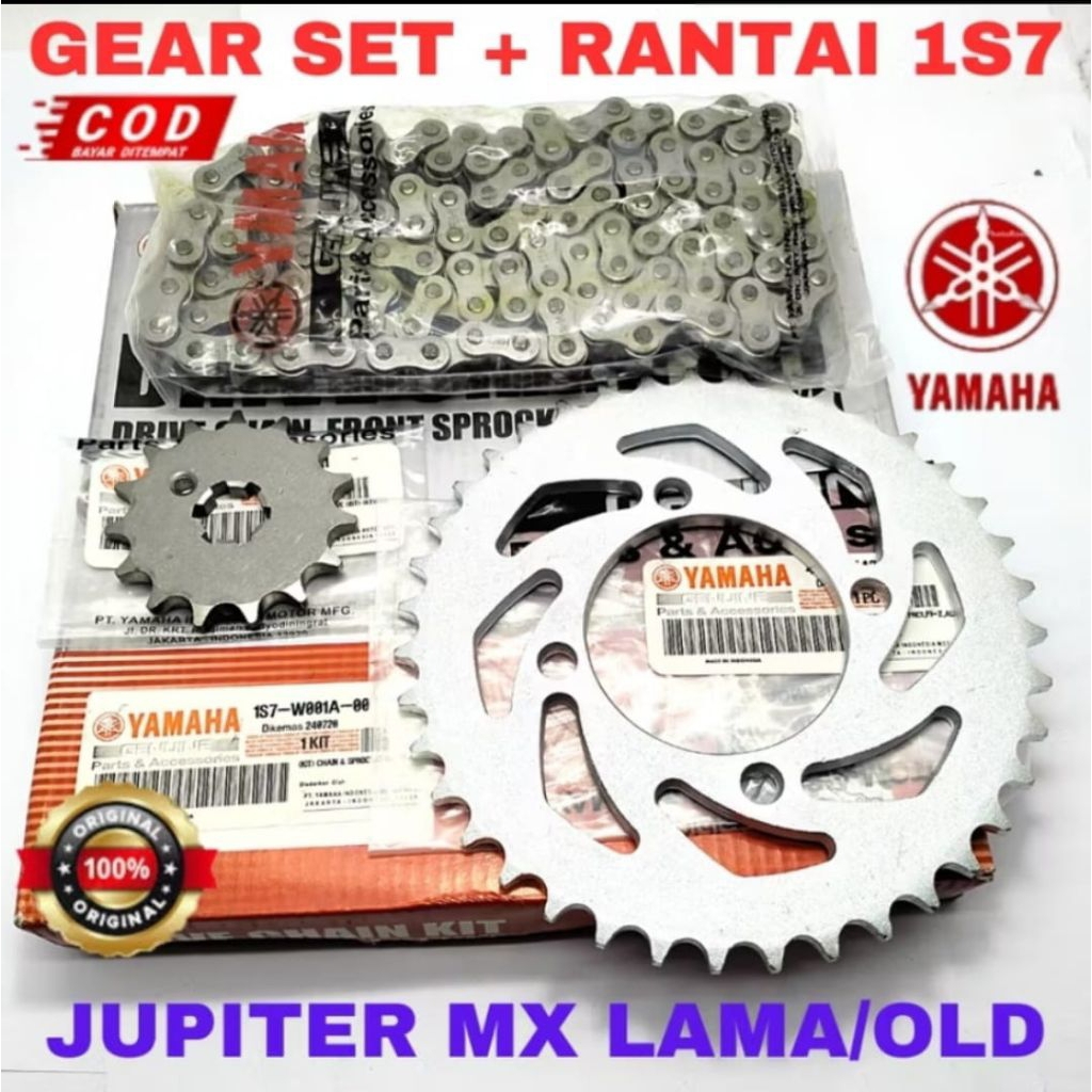 GEAR SET PLUS RANTE 1S7 ORIGINAL YAMAHA JUPITER MX LAMA/OLD JUPITER MX OLD/LAMA