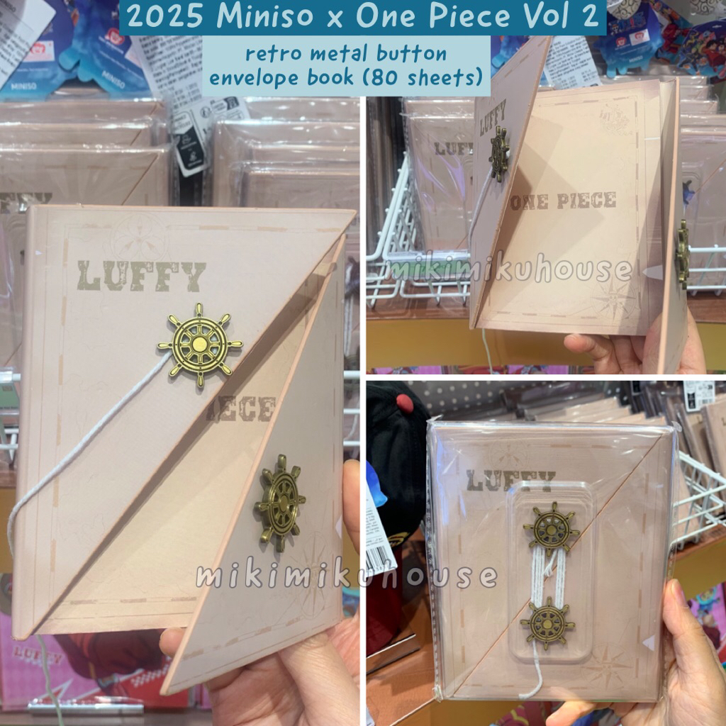 

MINISO x ONE PIECE EGGHEAD RETRO METAL BUTTON ENVELOPE BOOK ONEPIECE MINISO BUKU EGG HEAD ISLAND MINISO 2025 VOL 2 HARDCOVER ORIGINAL OFFICIAL MERCHANDISE LUFFY ZORO NAMI SANJI ROBIN JINBE COLLECTION