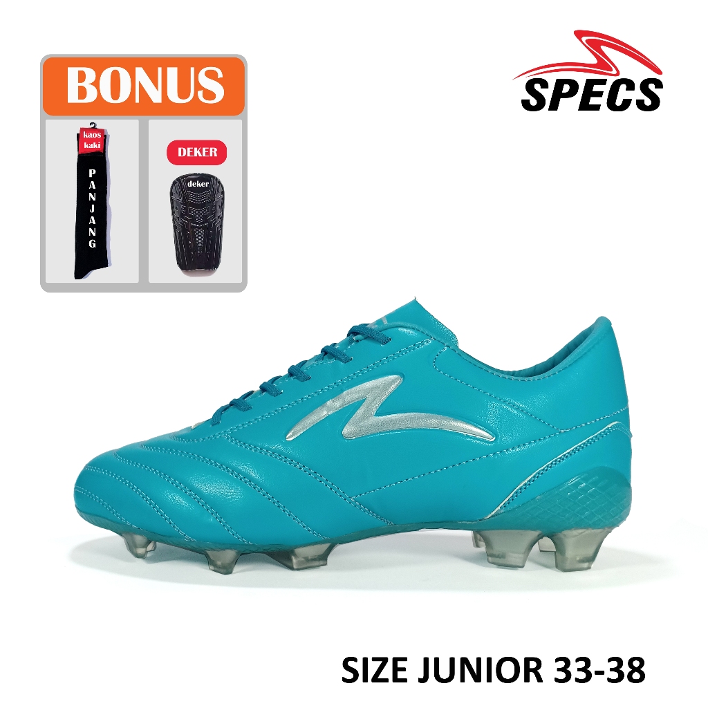 Sepatu Bola anak Specs Classic terbaru Sol Bening kualitas Junior 33-38 warna Biru tosca Terlaris