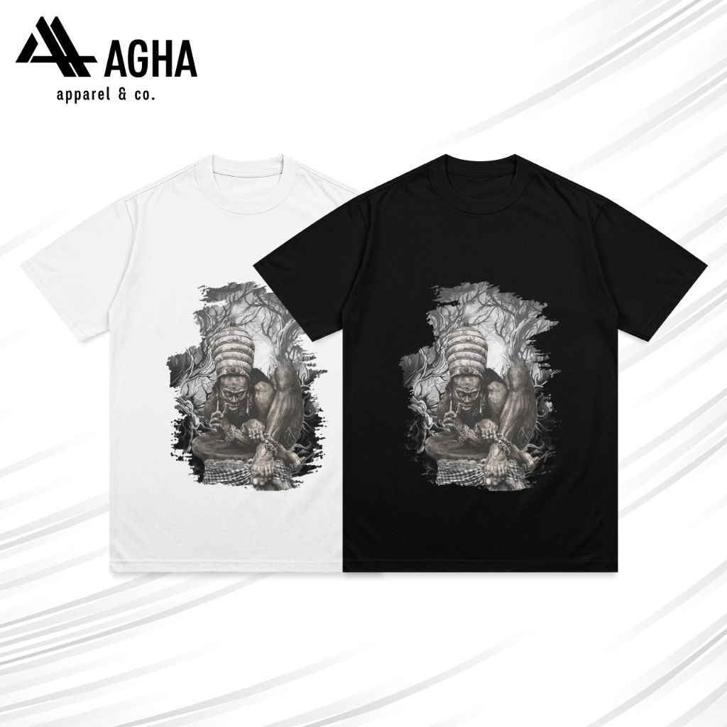 Kaos tulak tunggul anak unisex (gambar pohon hitam putih)