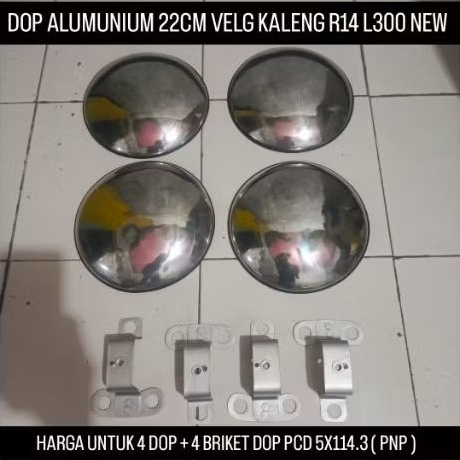 Dop almunium 22 cm Velg kaleng R14 L300 pcd 5x114 plus Briket Dop - Dop retro R14 velg L300