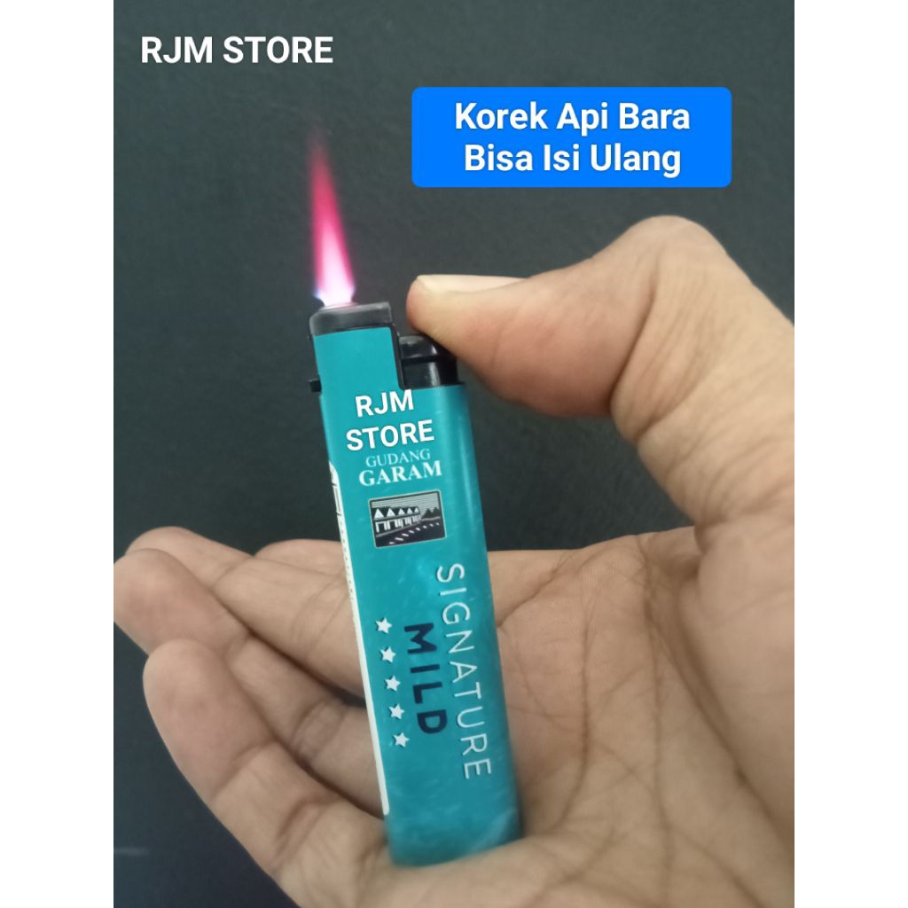 Korek Api Bara Slim Milan G2000 Motif Gambar Keren Bisa Isi Ulang