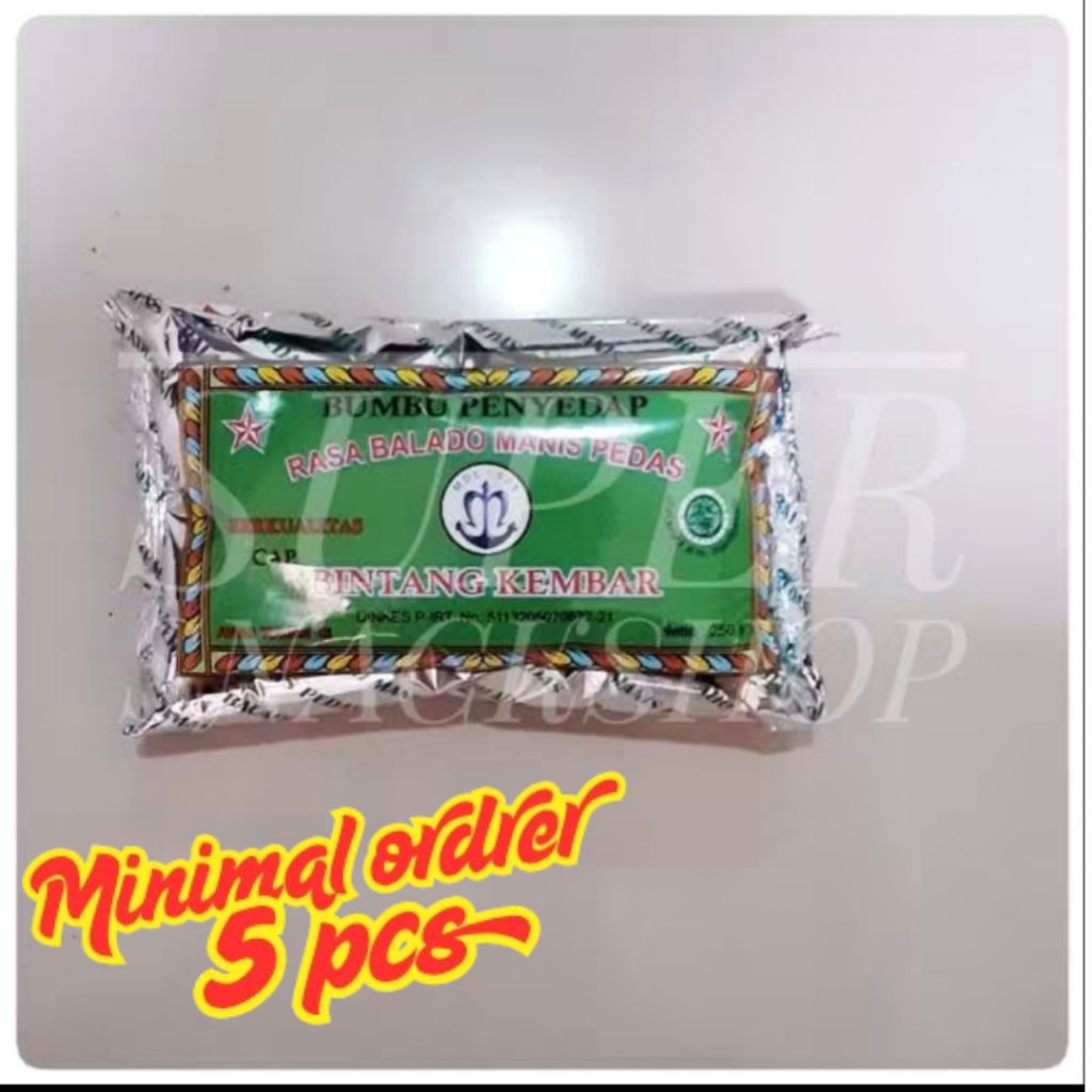 

BUMBU TABUR INSTANT / BUMBU MASAK ATOM BINTANG KEMBAR / ATOOM TABUR BUBUK BALADO 250 GR (minimal 5 pcs)