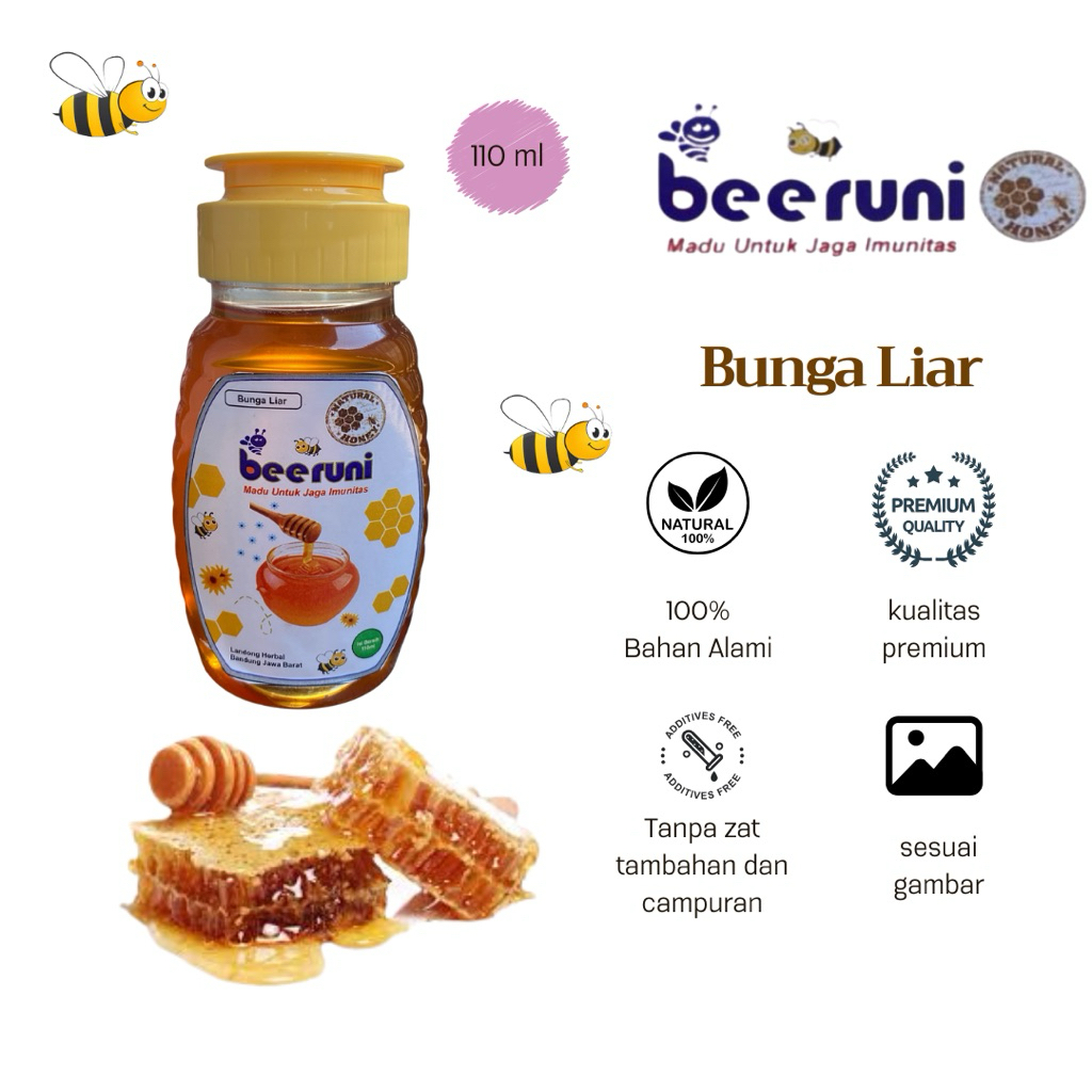 

Madu murni asli 100% bunga liar 110 ml - beeruni