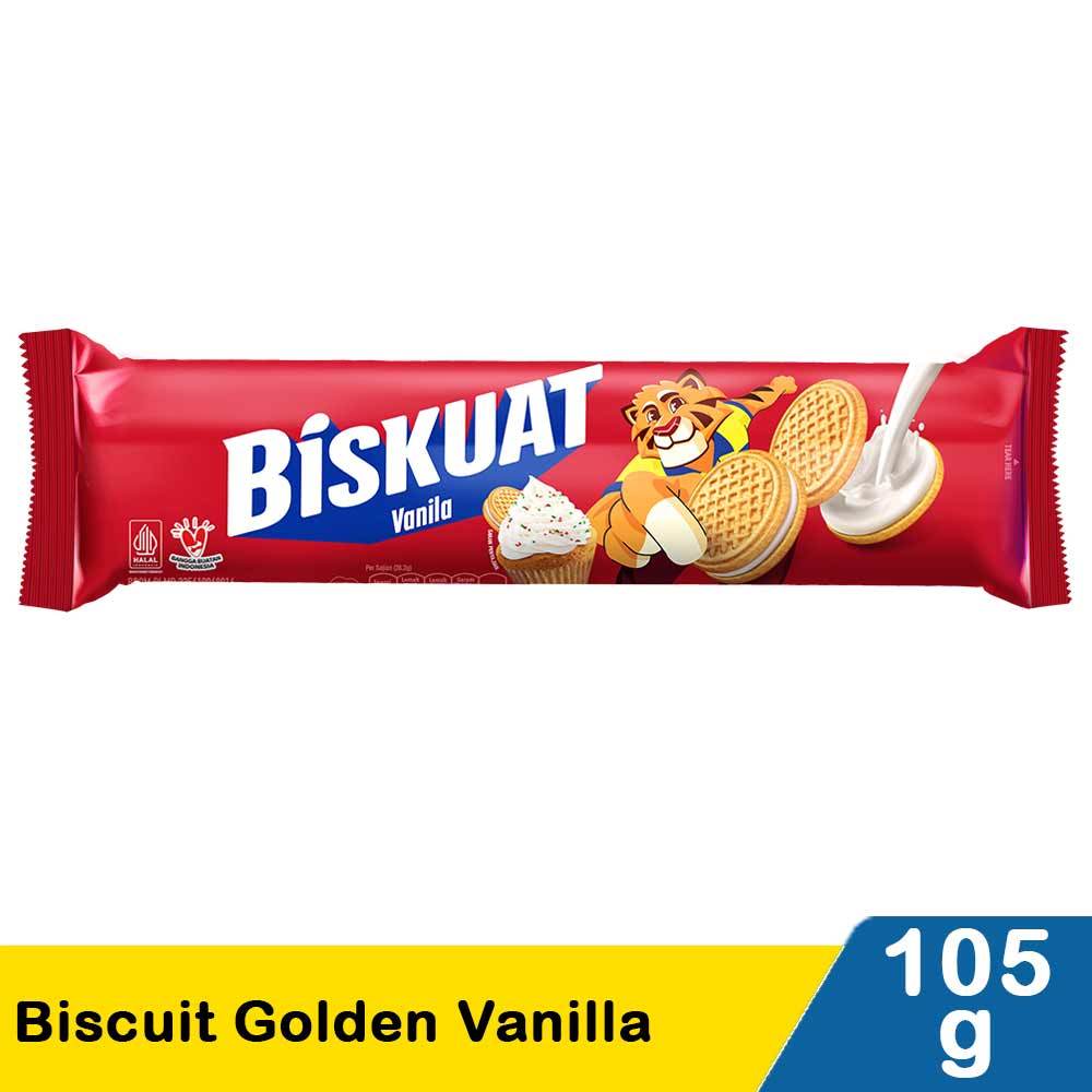 

[oddsolshop] pekanbaru/Biskuat Biscuit Golden Vanilla & Strawberry 105GR Biskuit Vanila Stroberi