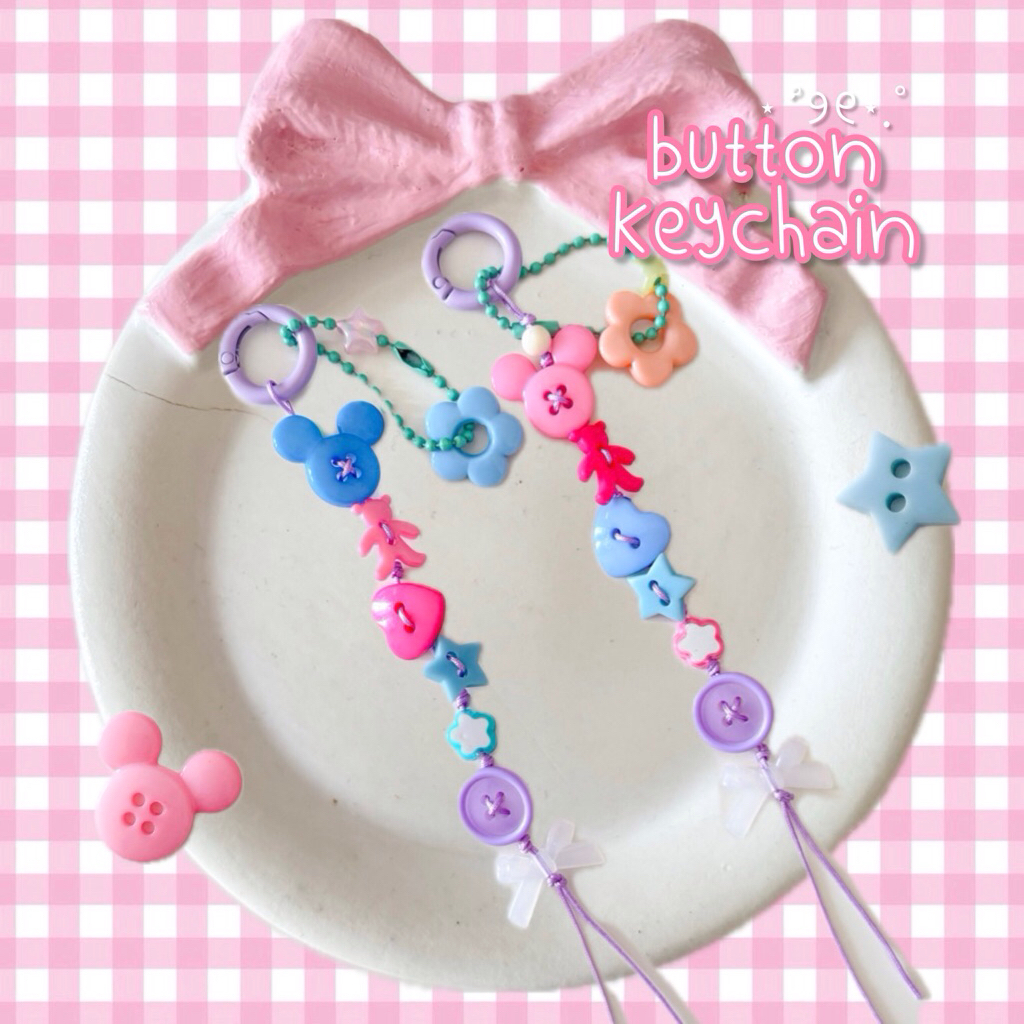 Bag charm button | keychain kancing button | gantungana tas