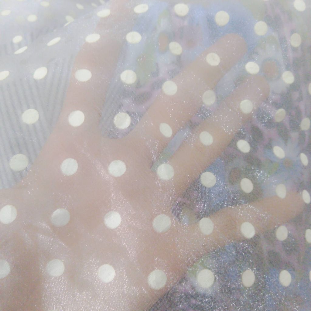 Kain Organza Motif Polkadot - Kain Organza Meteran, (Harga Kain Per½ Meter)