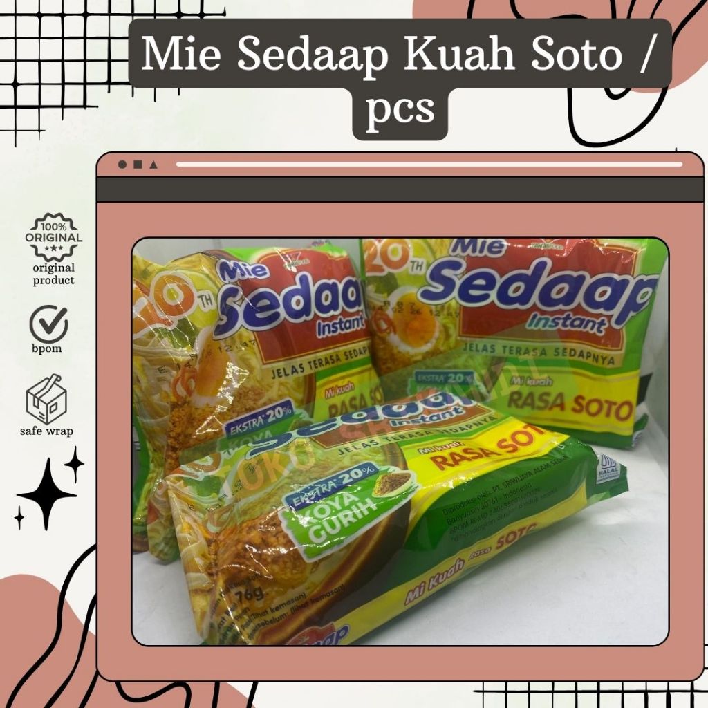 

Mie Sedap Kuah Soto per 3pcs / per 6pcs