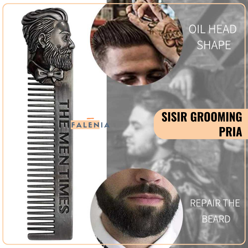 Sisir Stainless Steel Portable Pocket Mustache Beard Comb Barang Unik / Sisir The Men Times